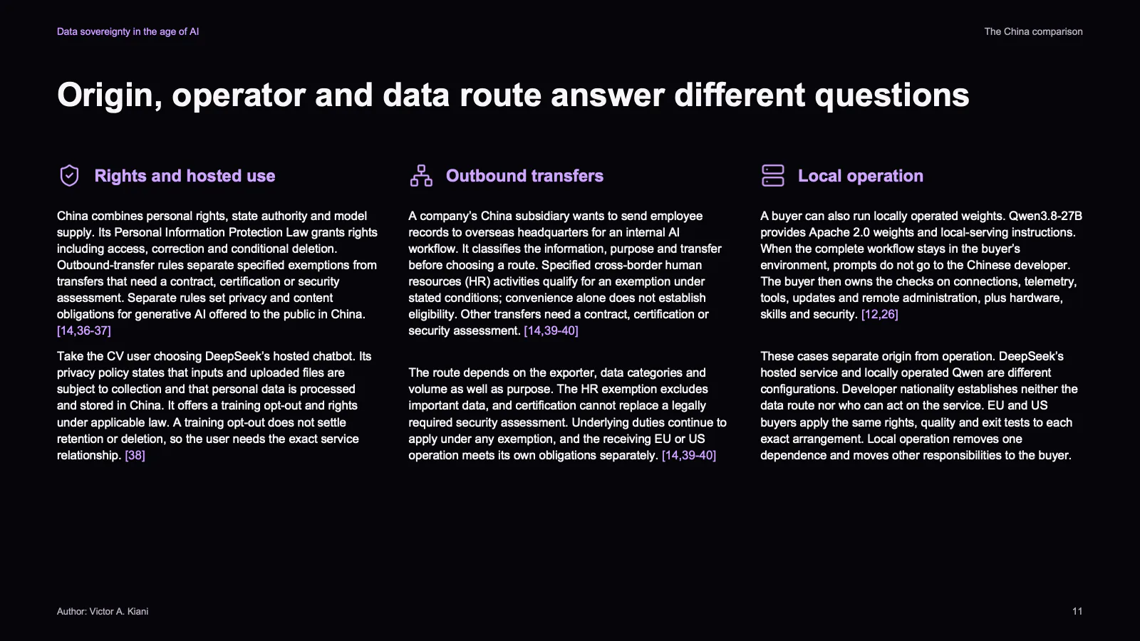 Slide 11 of 23: Origin, operator and data route answer different questions