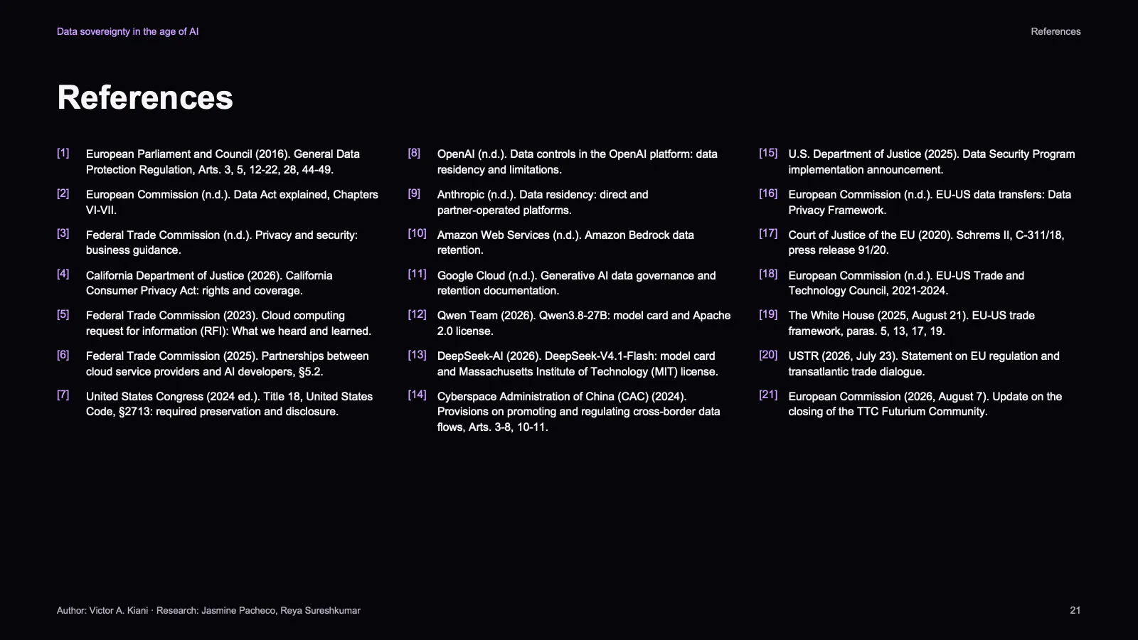 Slide 21 of 23: References