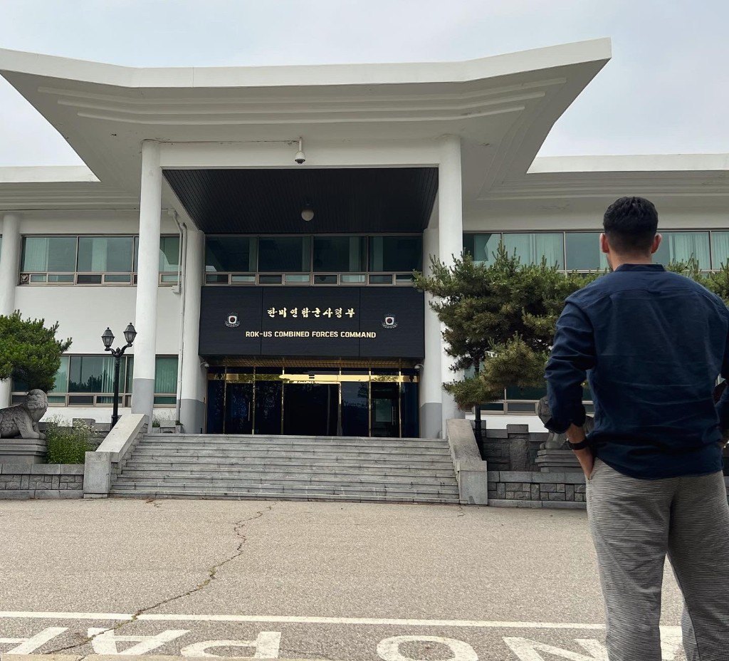 Victor Kiani outside the ROK-U.S. Combined Forces Command building.